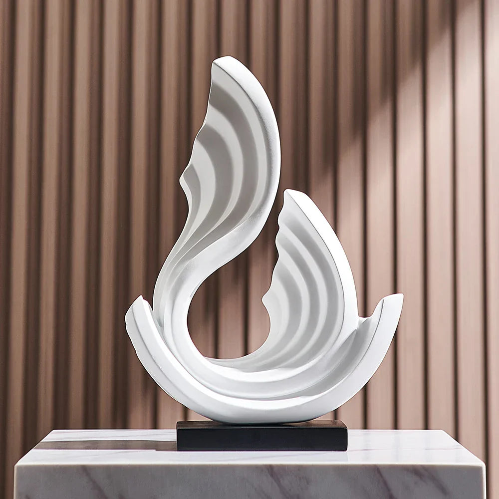 Glazen Ornament met Vloeiende Lijnen voor Interieurdecoratie