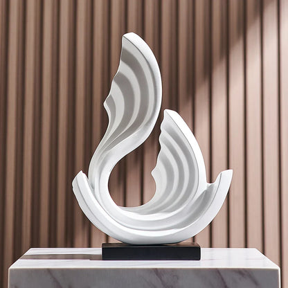 Glazen Ornament met Vloeiende Lijnen voor Interieurdecoratie