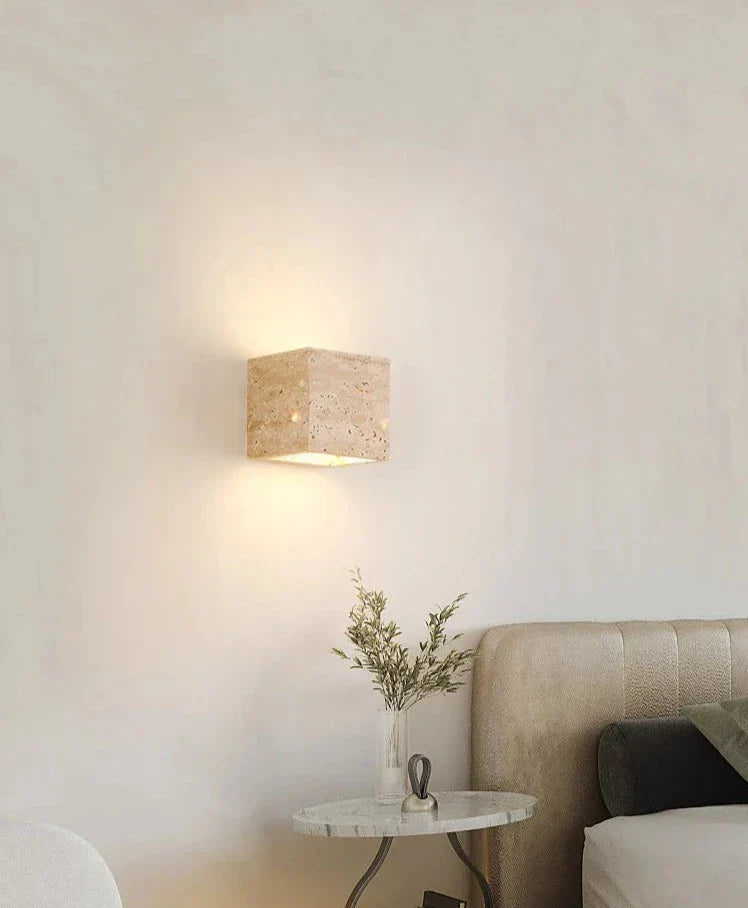 LED Wandlamp van Steen in Geel met Verschillende Lichtkleuren