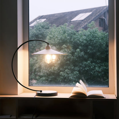 Bureaulamp van Metaal met Emaille Afwerking en E27 Fitting – Blauw of Wit