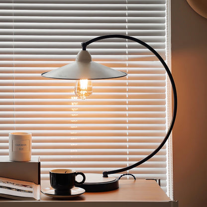 Bureaulamp van Metaal met Emaille Afwerking en E27 Fitting – Blauw of Wit