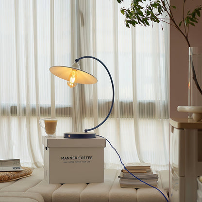 Bureaulamp van Metaal met Emaille Afwerking en E27 Fitting – Blauw of Wit