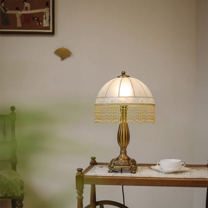 Tafellamp met Glazen Kap en Bloem Kwast Design voor Woonkamer en Slaapkamer
