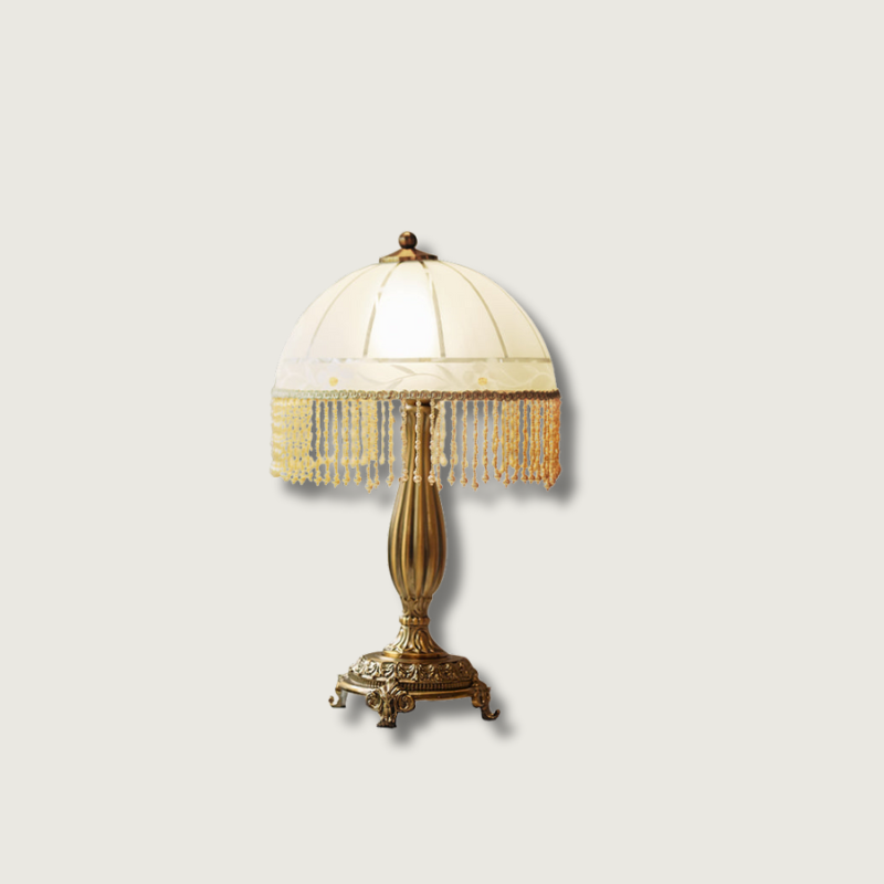 Tafellamp met Glazen Kap en Bloem Kwast Design voor Woonkamer en Slaapkamer