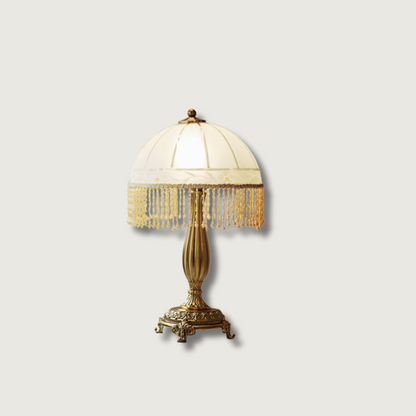 Tafellamp met Glazen Kap en Bloem Kwast Design voor Woonkamer en Slaapkamer