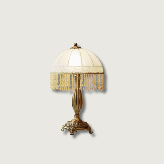 Tafellamp met Glazen Kap en Bloem Kwast Design voor Woonkamer en Slaapkamer