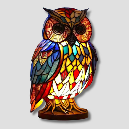 Raamornament van Gekleurd Glas met Natuurlijke Dierenmotieven – Decoratief Lichtspel voor Huis en Serre