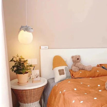 Kinder Hanglamp met Dierfiguur en Maanvormig Ontwerp – Instelbare Lichtkleur voor Slaap- en Speelkamer