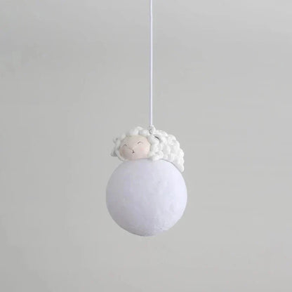 Kinder Hanglamp met Dierfiguur en Maanvormig Ontwerp – Instelbare Lichtkleur voor Slaap- en Speelkamer