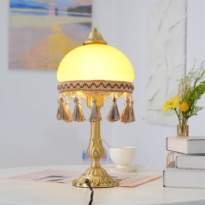 Bureaulamp met Franse Details en Stoffen Kwastjes