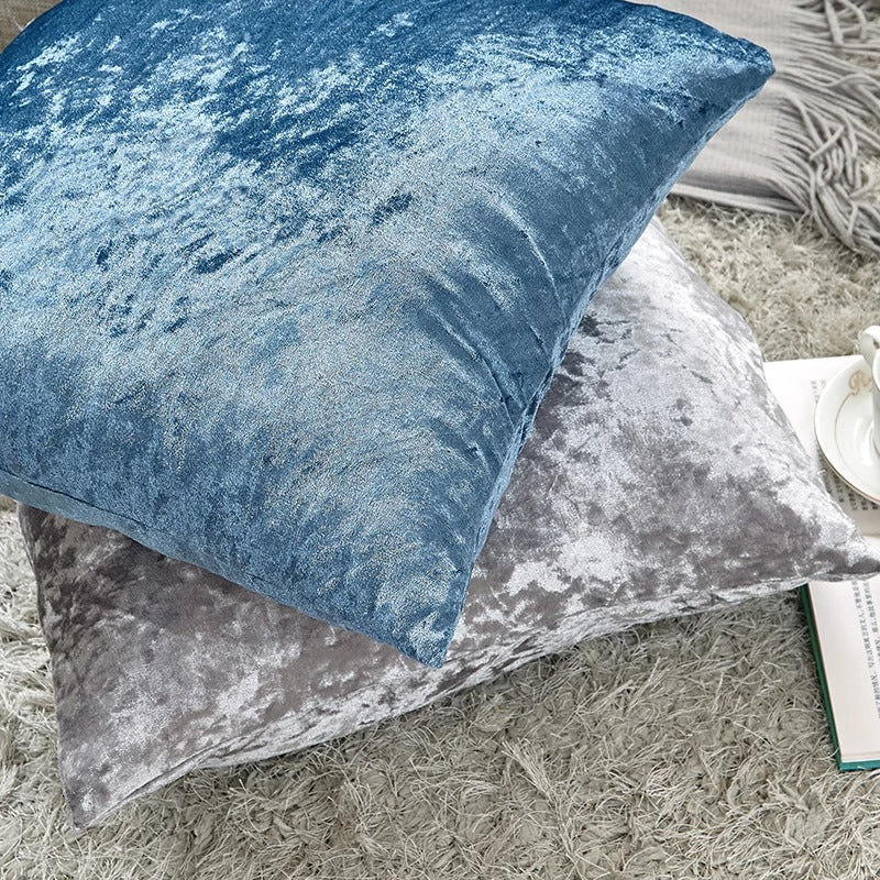 Fluwelen sierkussenhoes met verfrommelde textuur voor woon- en slaapkamer – Smaragdgroen