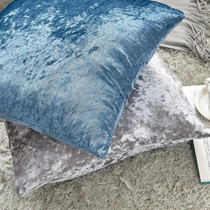 Fluwelen sierkussenhoes met verfrommelde textuur voor woon- en slaapkamer – Smaragdgroen