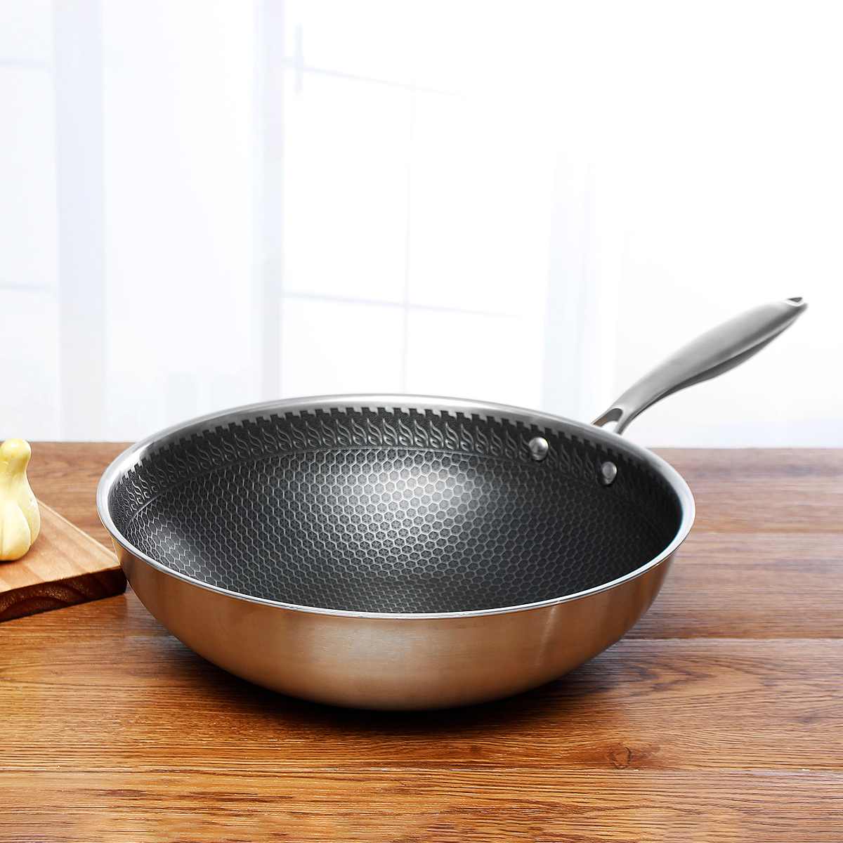 Roestvrijstalen Braadpan met Anti-aanbaklaag voor Alle Warmtebronnen en Ovengebruik