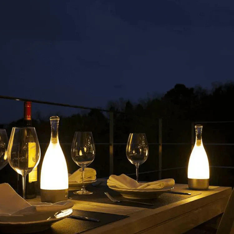 Oplaadbare LED Tafellamp in Flesvorm met Dimbare Kleuren