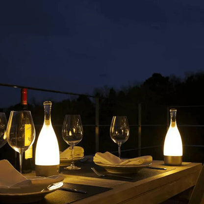 Oplaadbare LED Tafellamp in Flesvorm met Dimbare Kleuren