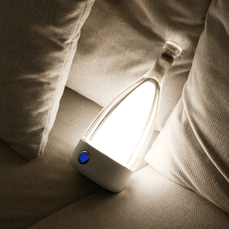 Oplaadbare LED Tafellamp in Flesvorm met Dimbare Kleuren