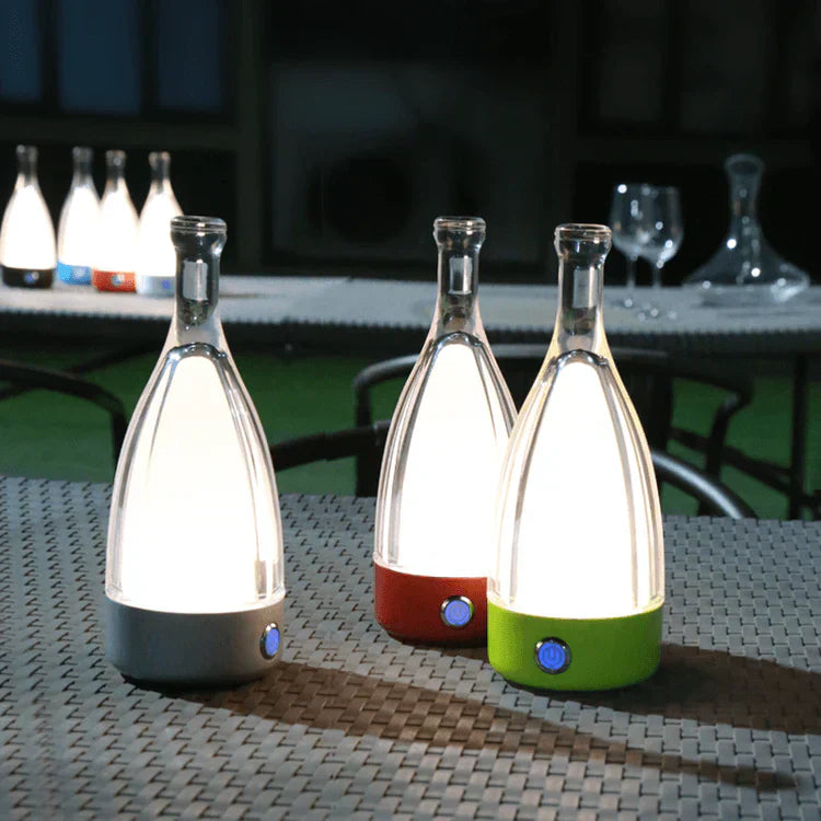 Oplaadbare LED Tafellamp in Flesvorm met Dimbare Kleuren