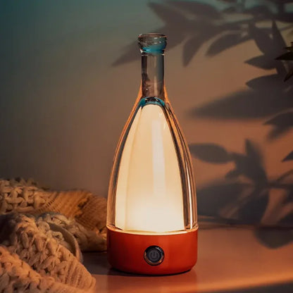 Oplaadbare LED Tafellamp in Flesvorm met Dimbare Kleuren