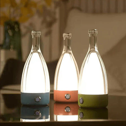 Oplaadbare LED Tafellamp in Flesvorm met Dimbare Kleuren